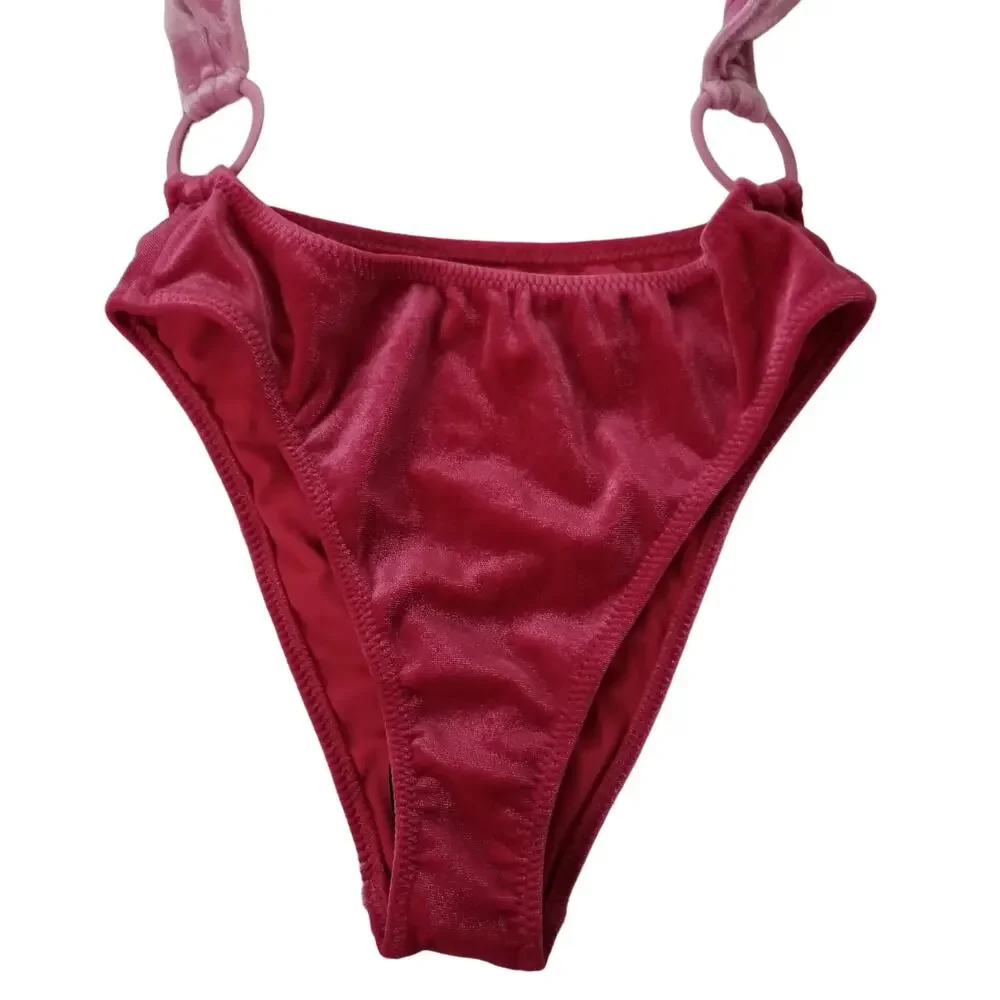 Kendall & Kylie Velvet Pink on Pink Color Block Swimsuit, Size XS, New with Tags